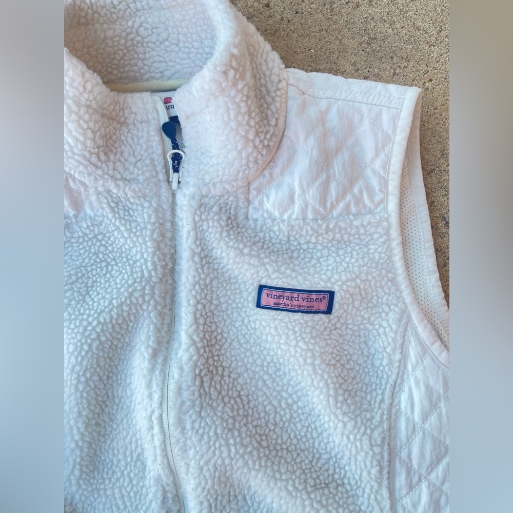 Vineyard vines white Sherpa Fleece Vest Size XSmall - Picture 2 of 5